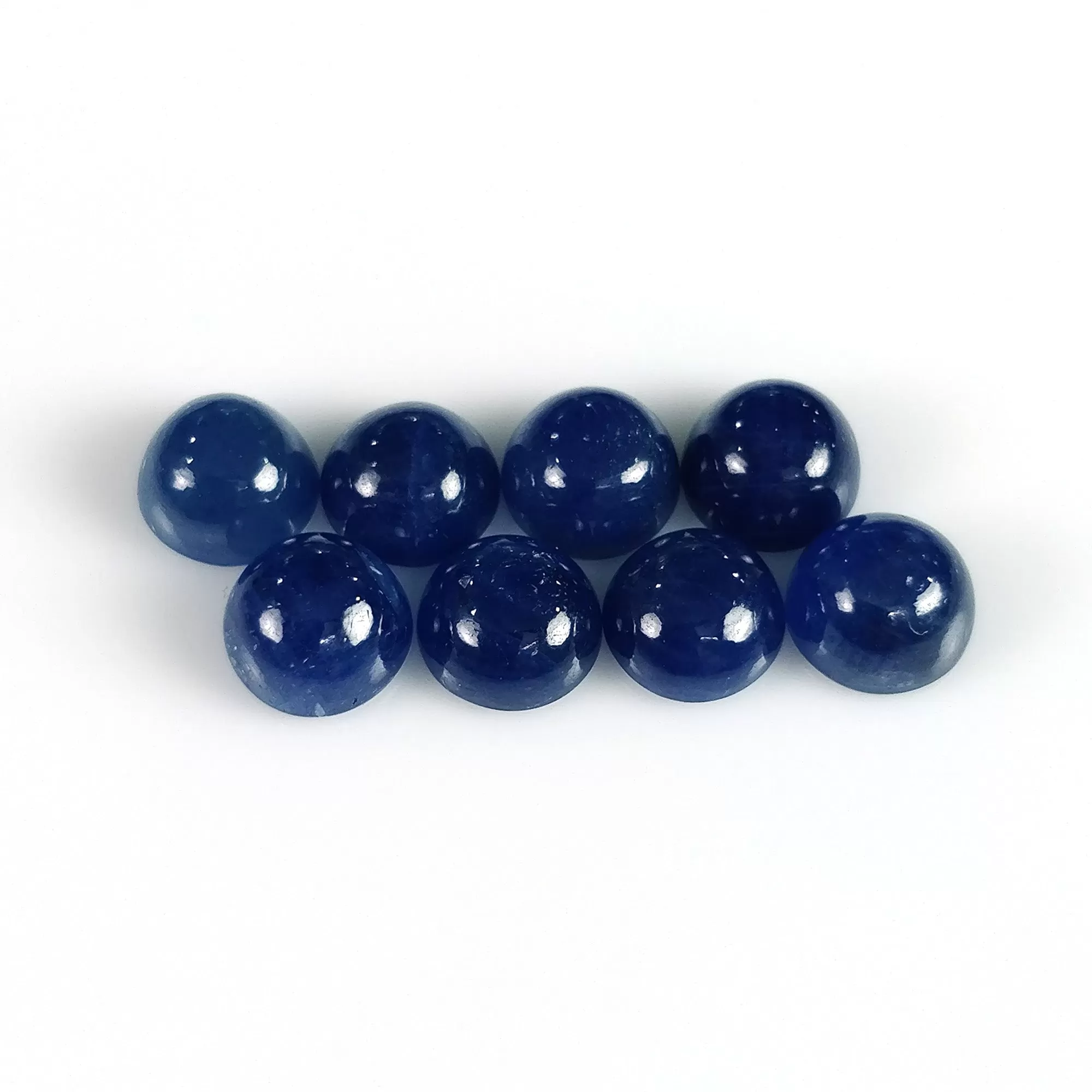 10.50cts Natural Untreated BLUE SAPPHIRE Gemstone Round Shape Cabochon September Birthstone 6mm 8pcs