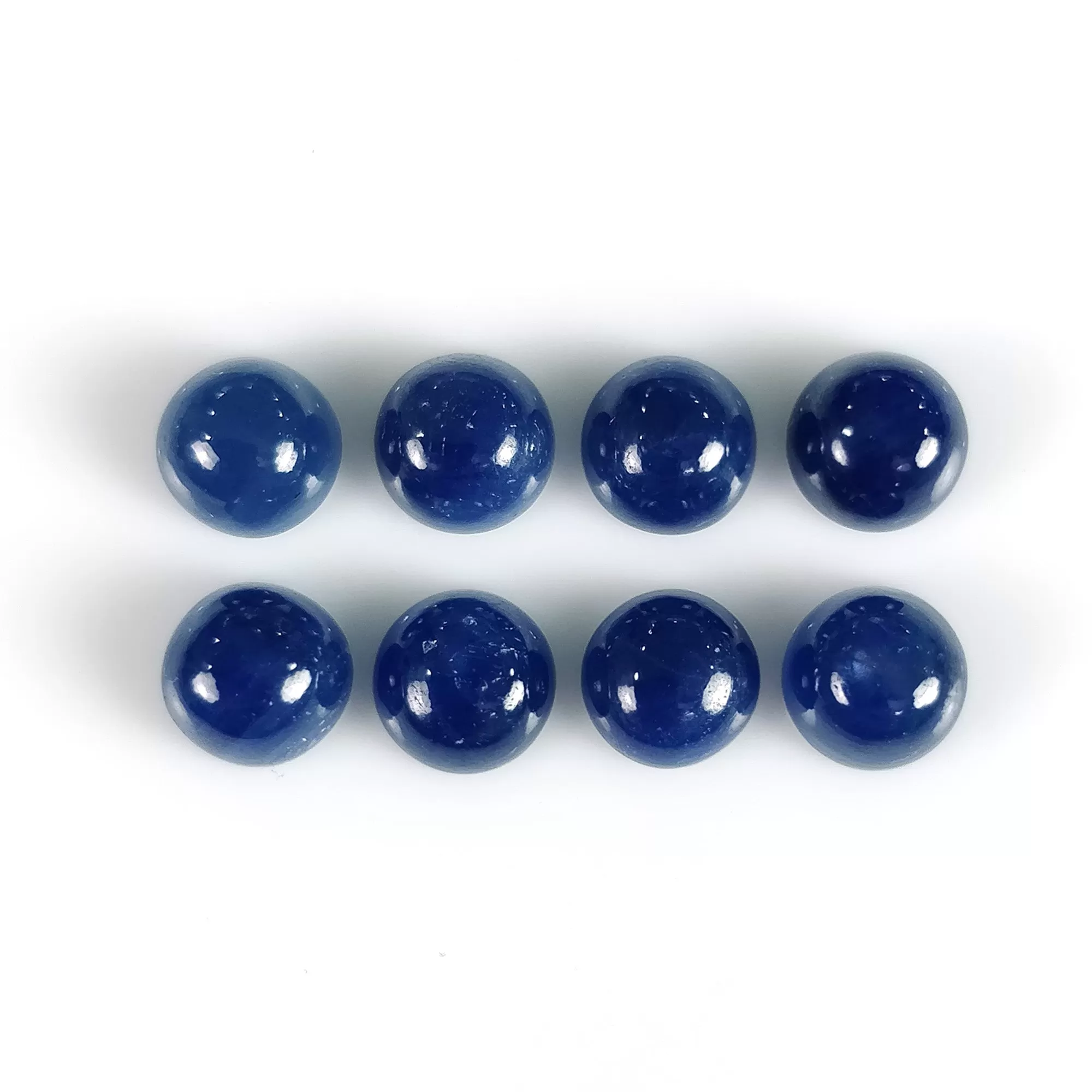 10.50cts Natural Untreated BLUE SAPPHIRE Gemstone Round Shape Cabochon September Birthstone 6mm 8pcs