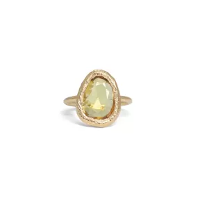 18K Freeform Solitaire Ring in Yellow Sapphire