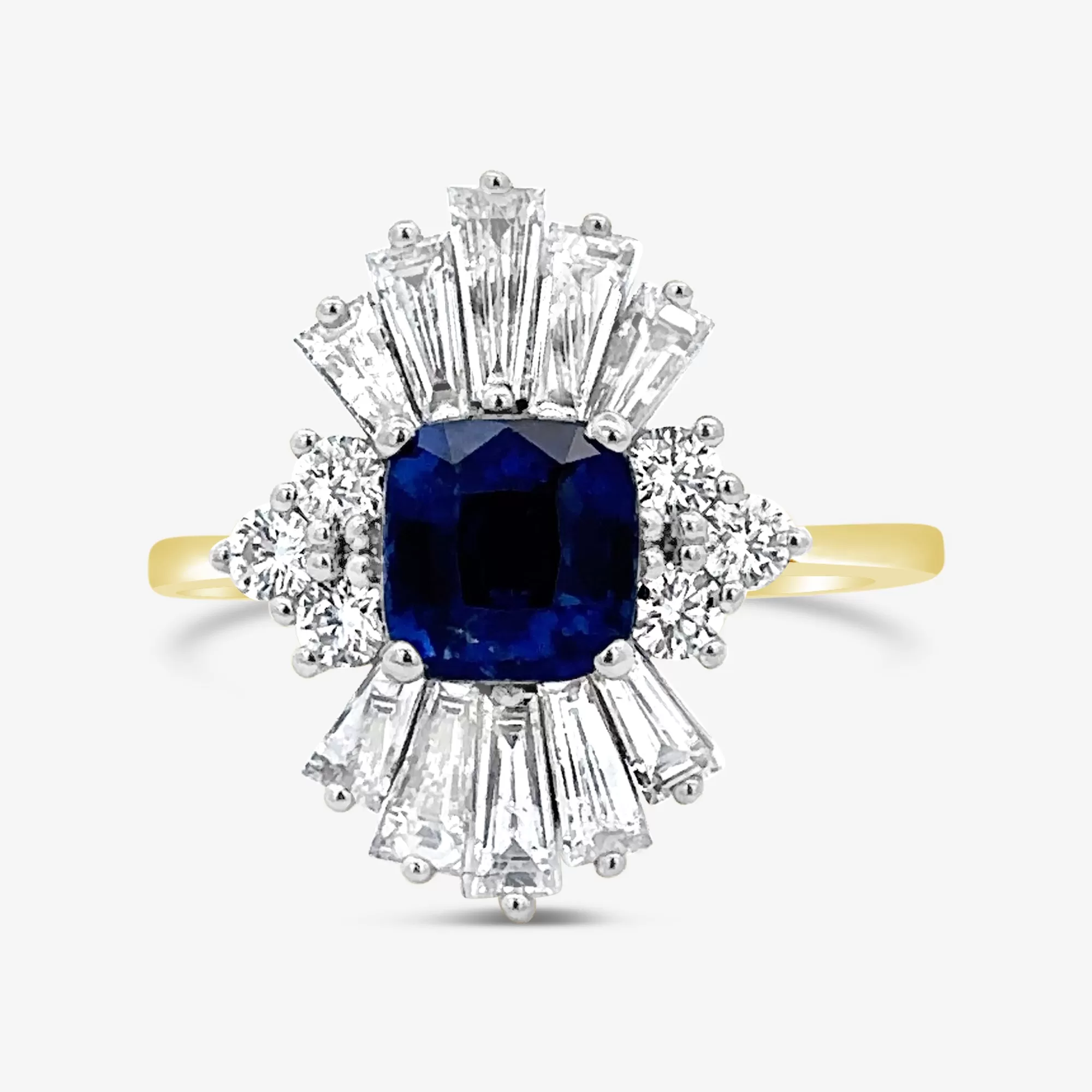 2.02ct Blue Sapphire & Diamond Ring