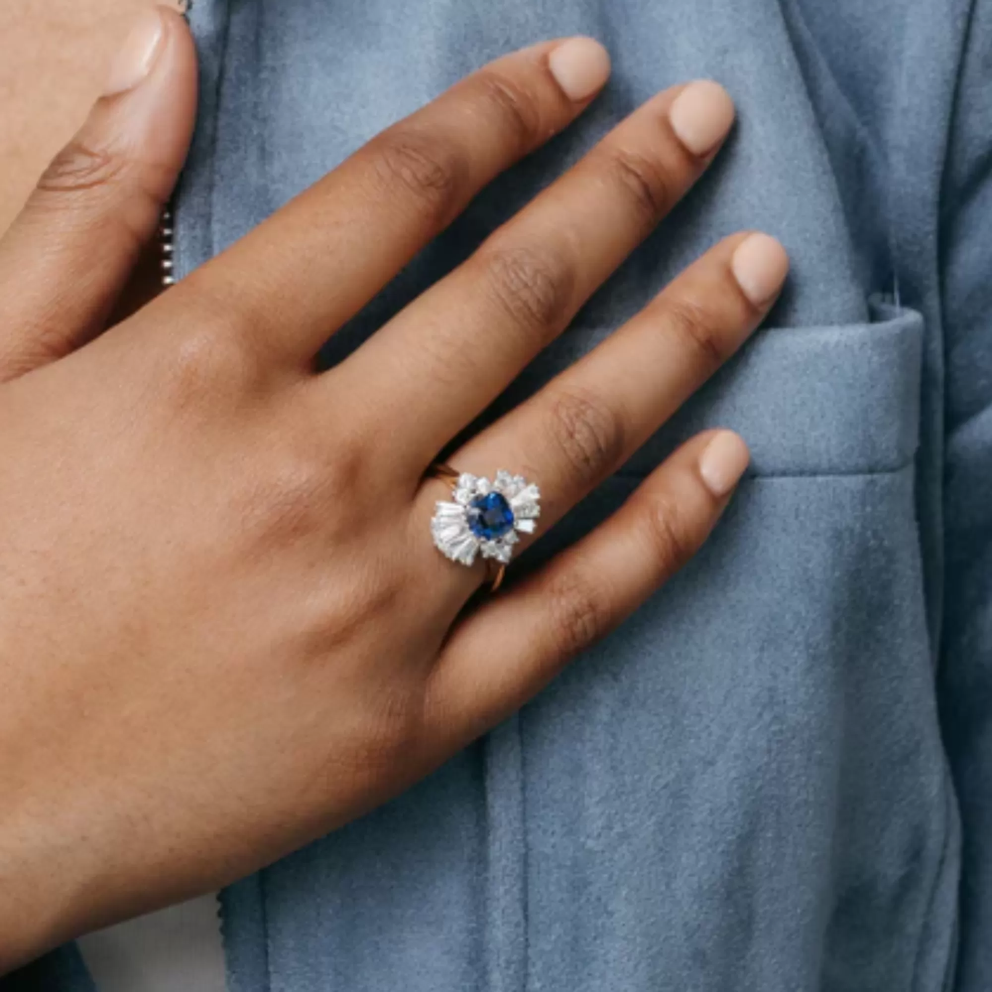 2.02ct Blue Sapphire & Diamond Ring