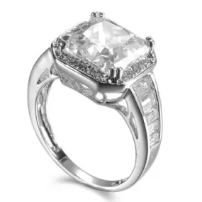 925 Silver CZ Wedding Bridal Engagement Ring