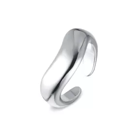 925 Sterling Silver Wave Smooth Plain Ring