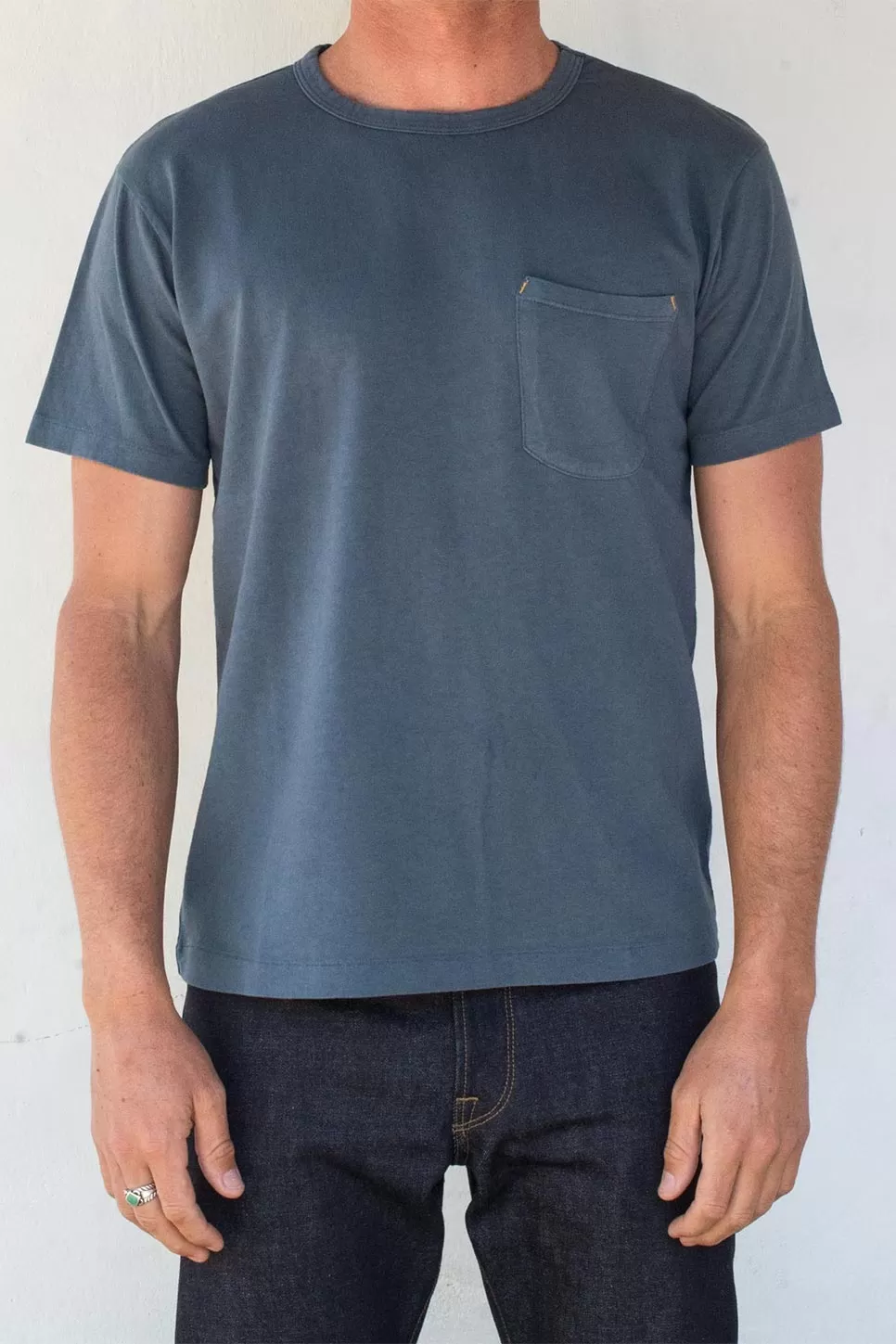 9oz. POCKET T-SHIRT Faded Blue