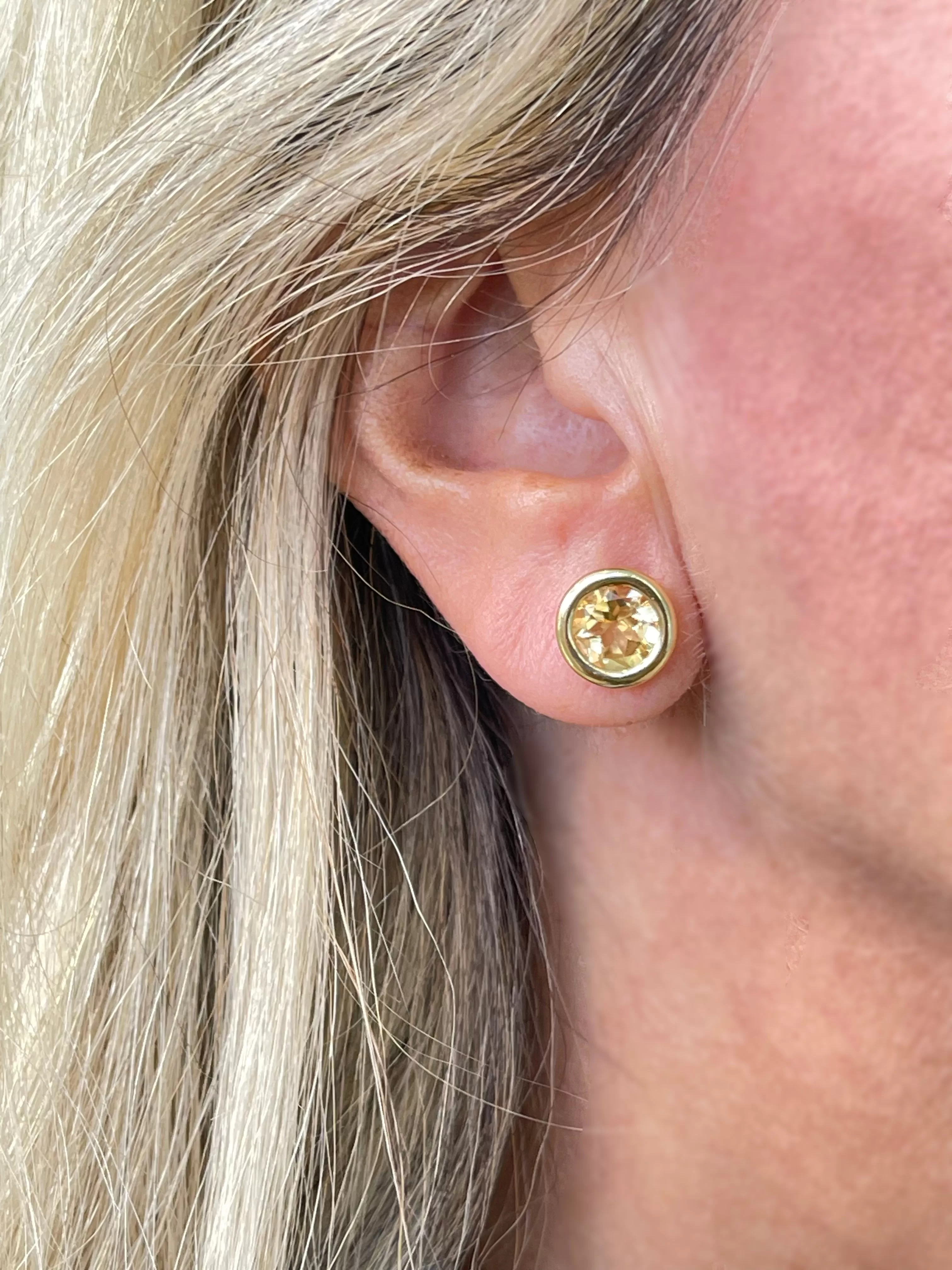 A & Furst - Gaia - Stud Earrings with Citrine, 18k Yellow Gold