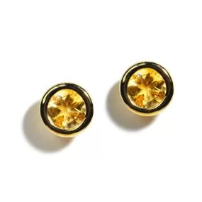 A & Furst - Gaia - Stud Earrings with Citrine, 18k Yellow Gold