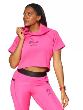 Actively Black x Mielle Pink Short Sleeve Crop Hoodie