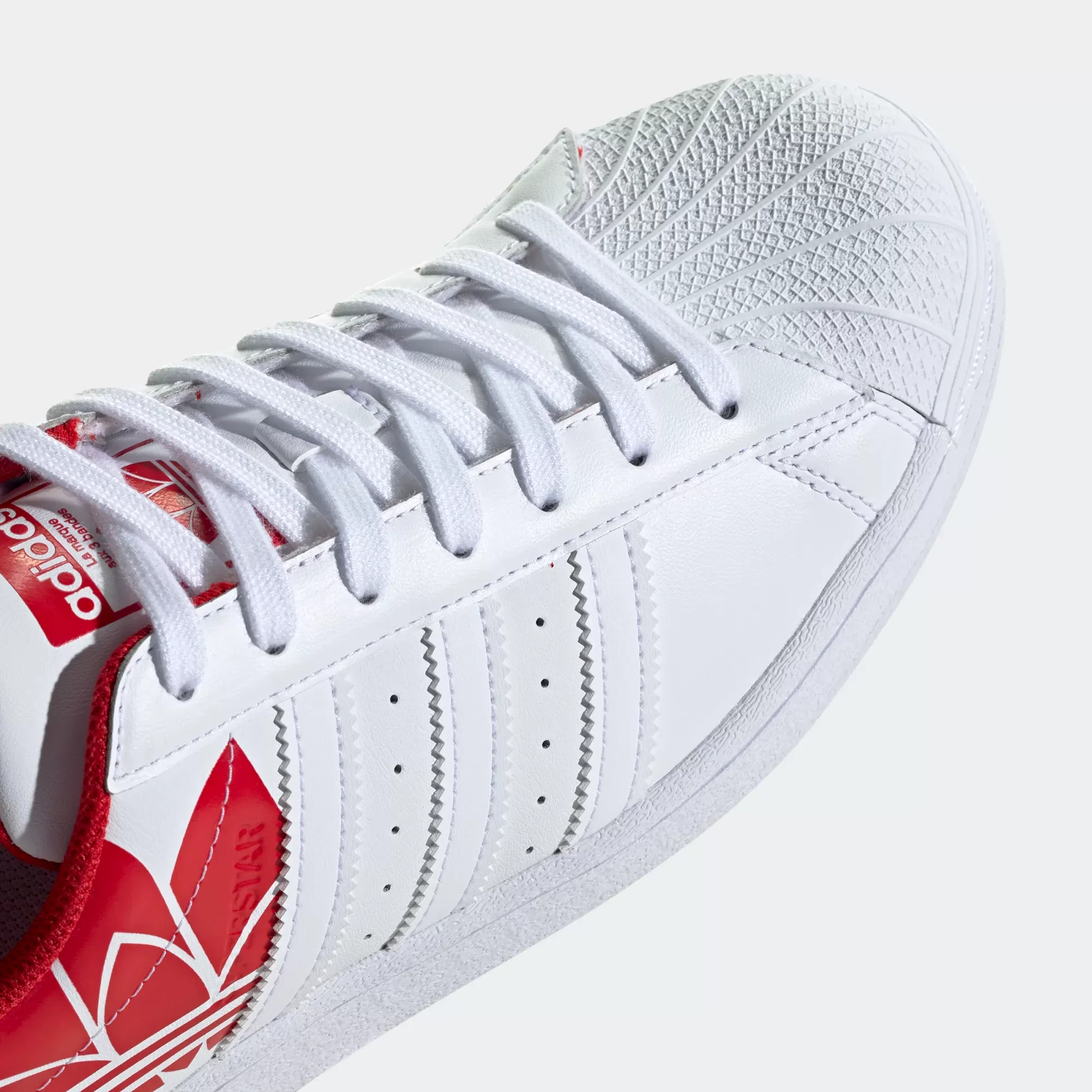 Adidas Superstar Shoes - Cloud White / Scarlet red