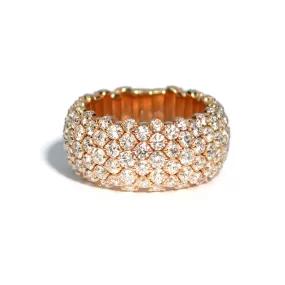 AFJ Diamond Collection - Large Flexible Ring with Diamonds, 18k Rose Gold