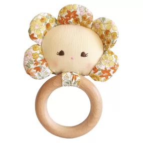 Alimrose Flower Baby Teether Rattle Sweet Marigold