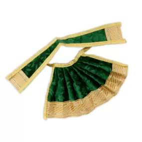 Amman Pavadai - 8 x 9 Inches | Velvet Mata Dress/ Golden Border Devi Vastra/ Mata Poshak for Deity/ Assorted Colors