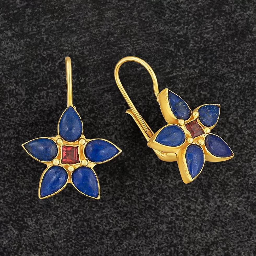 Anne of Gables Lapis Lazuli and Garnet Earrings