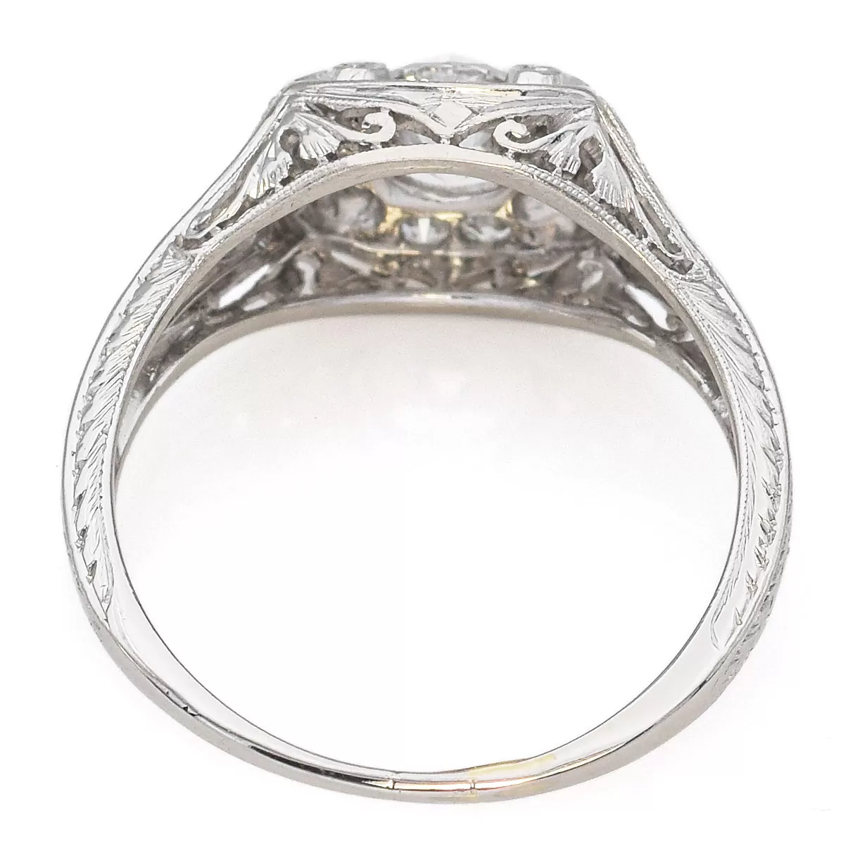 Antique Art Deco Platinum 0.67 TCW Diamond Band Ring Size 5   Box