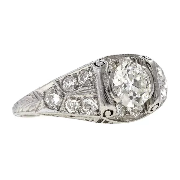 Art Deco Engagement Ring, TRB 0.80ct.