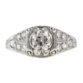 Art Deco Engagement Ring, TRB 0.80ct.