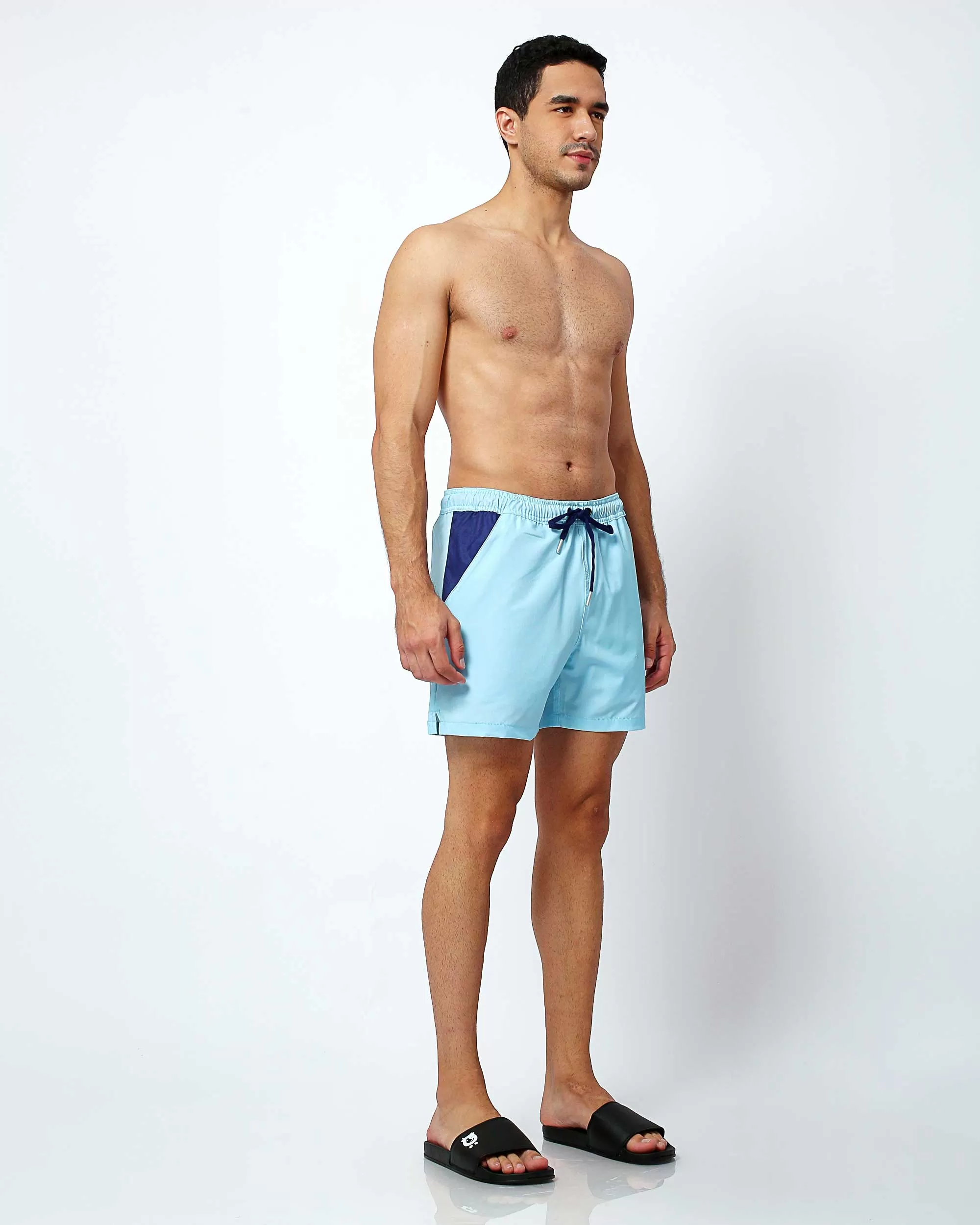 Baby Blue - Swim Shorts with Waterproof Pocket