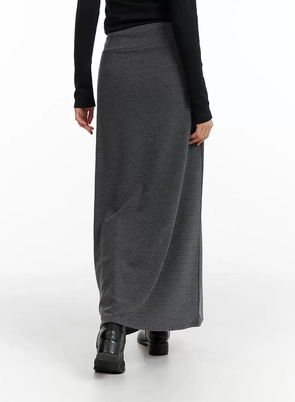 Basic Banded Maxi Skirt IF402