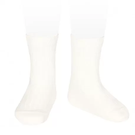 Basic rib short socks CREAM