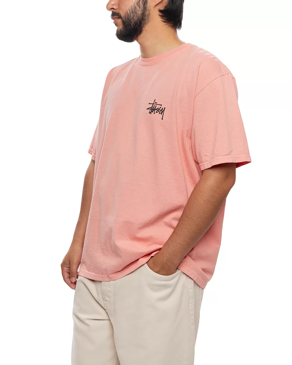 Basic Stussy Pigment Dyed Tee 'Coral'