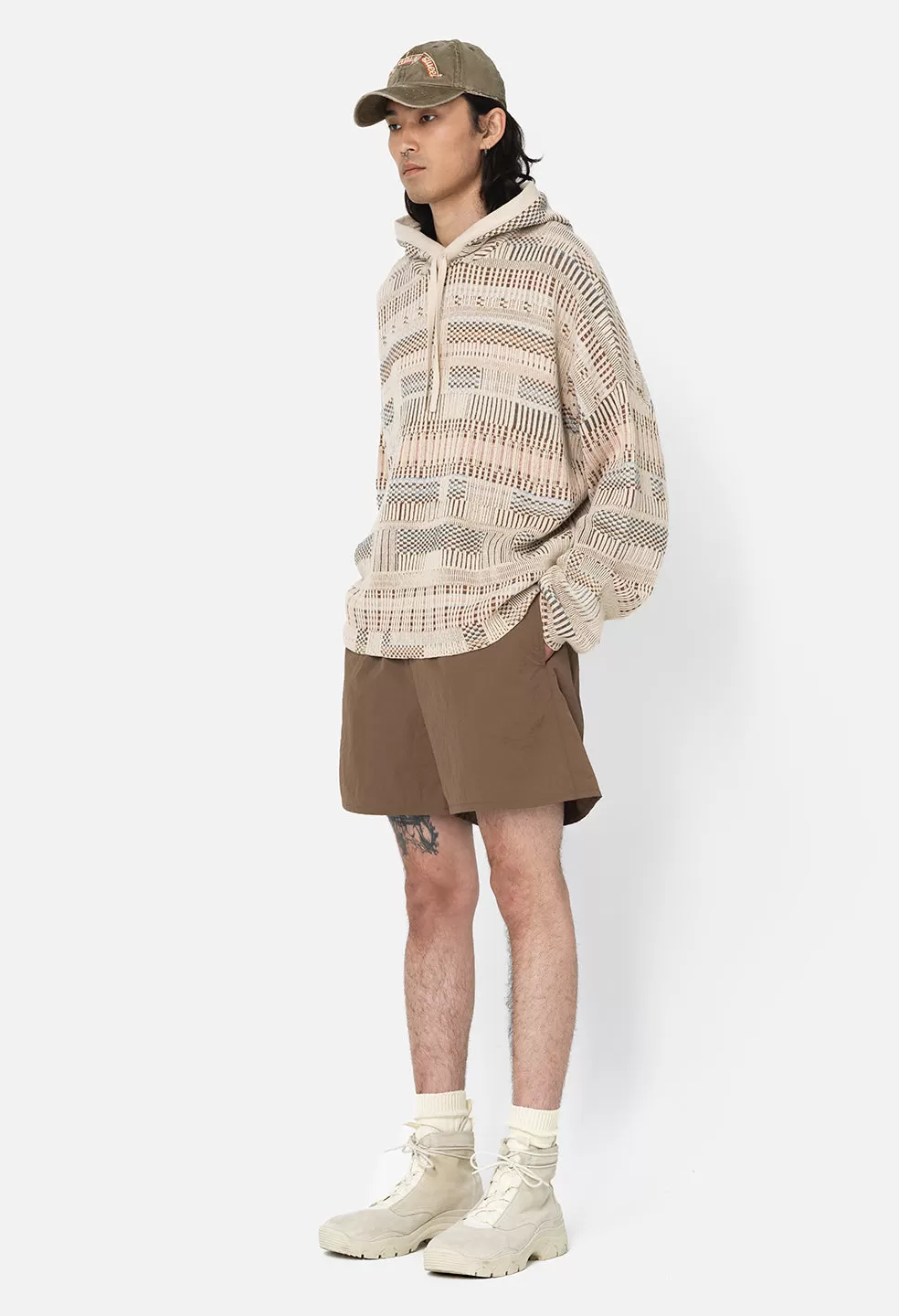 Bassett Knit Poncho / Ivory X Multi