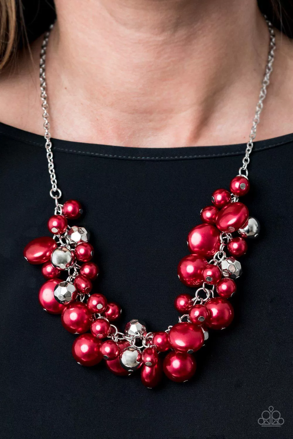 Battle of the Bombshells Red Pearl Necklace - Paparazzi Accessories