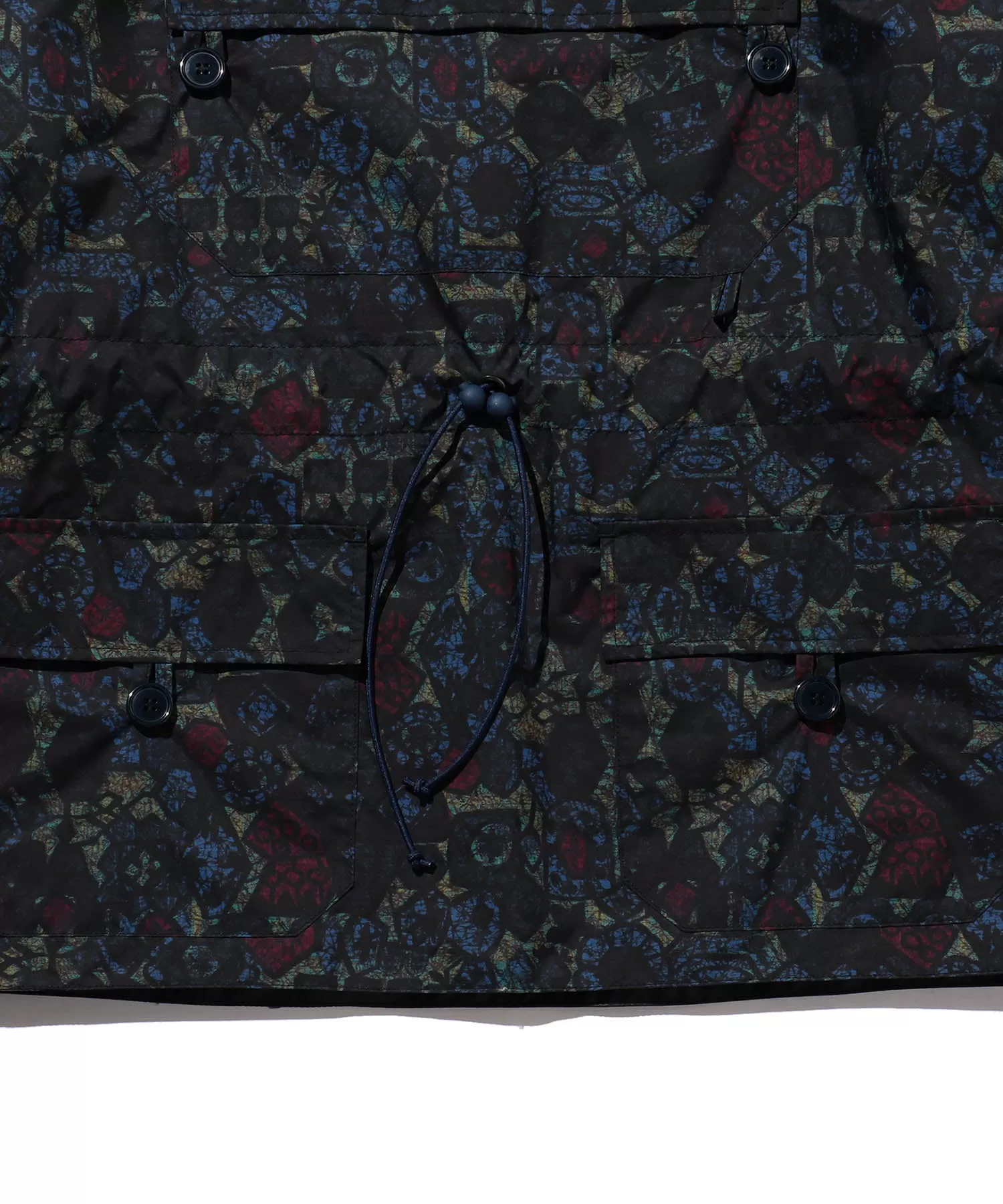 BEAMS PLUS Sports Euro Anorak Nylon Print Navy