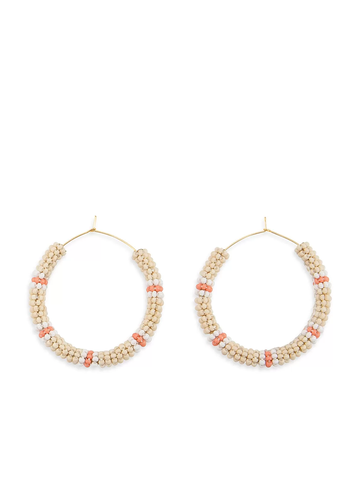 Beige & Coral Jongoo Earrings