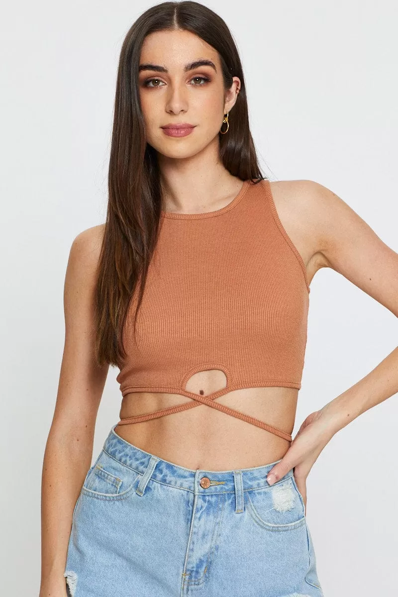 Beige Crop Top