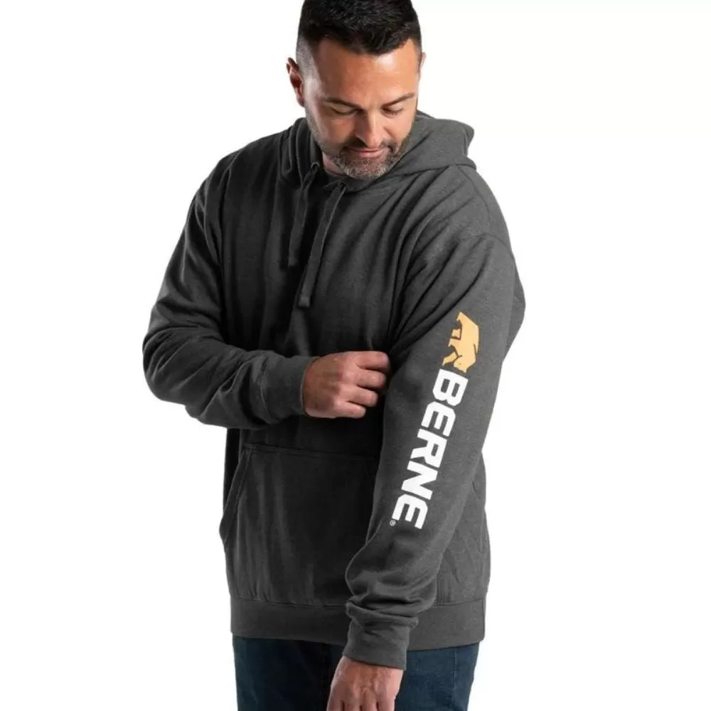 Berne Men's Signature Sleeve Hooded Pullover SP401 - Graphite