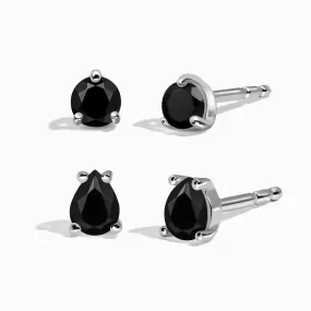 Black Obsidian Petite Round & Teardrop Studs