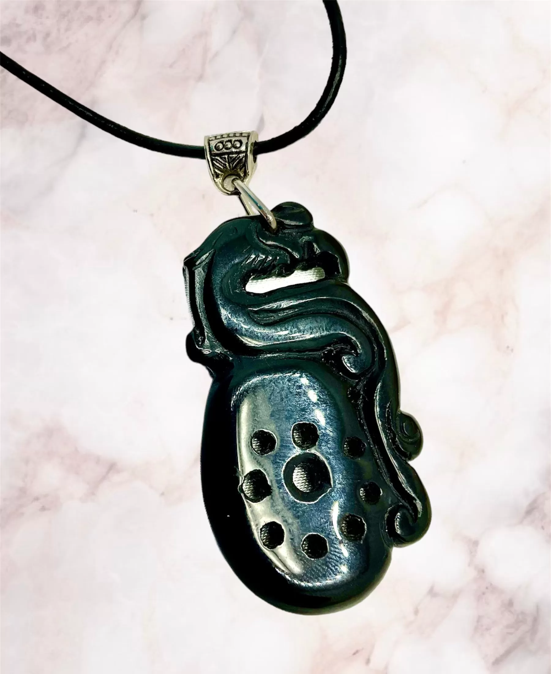 Black Obsidian Pixiu Dragon Pendant