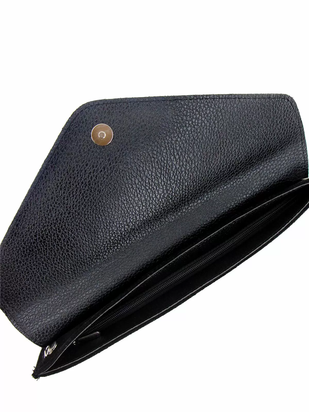 Black Real Suede Vintage Look Envelope Clutch Bag