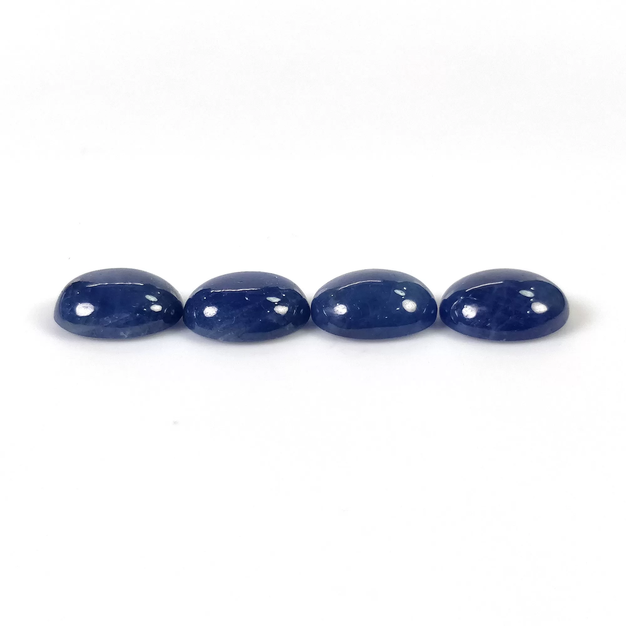 BLUE SAPPHIRE Gemstone Cabochon : 24.15cts Natural Untreated Unheated Sapphire Oval Shape 12*10mm 4pcs