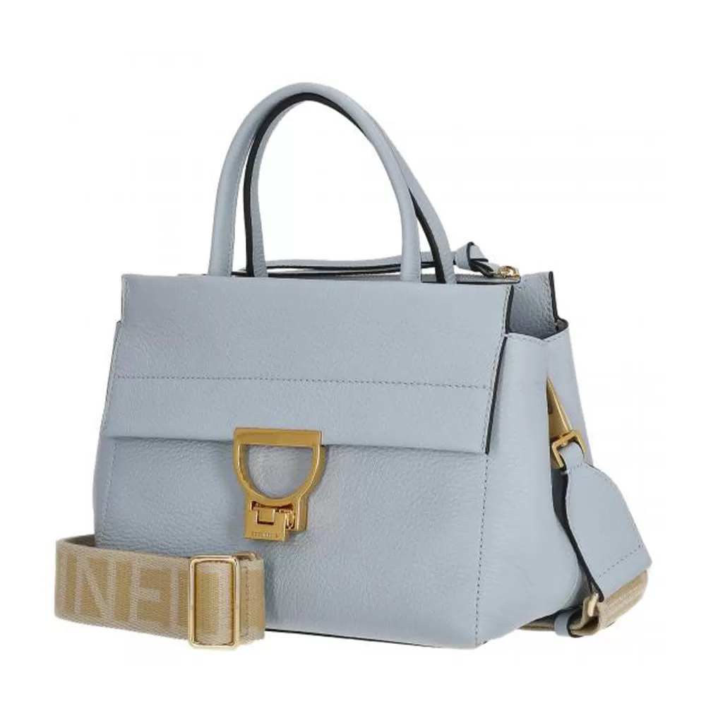 Borsa Donna a Mano COCCINELLE in Pelle Linea Arlettis Signature colore Mist Blue