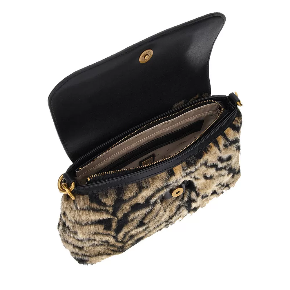 Borsa Donna a Mano GUESS Linea Bergen colore Animalier Marrone