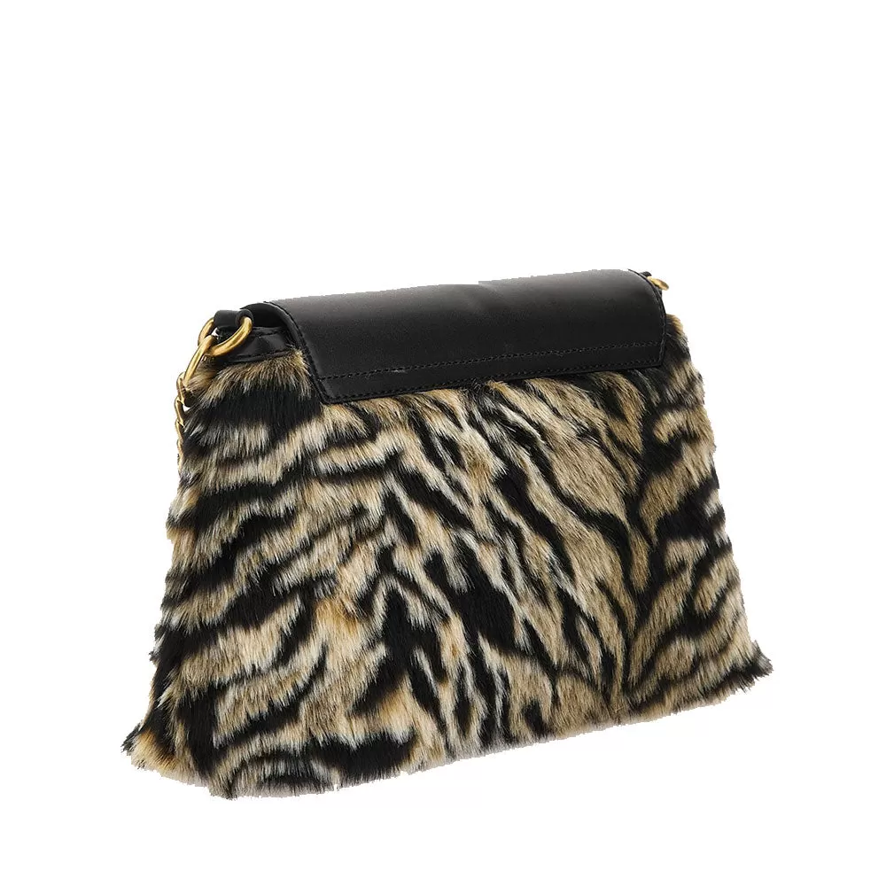 Borsa Donna a Mano GUESS Linea Bergen colore Animalier Marrone