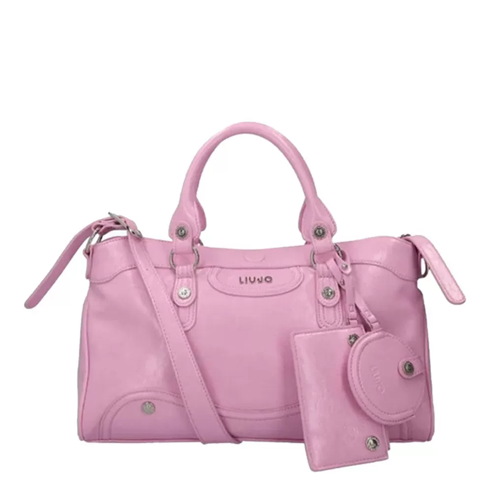 Borsa Donna a Mano Lucida LIU JO Silk Rosa Lavanda