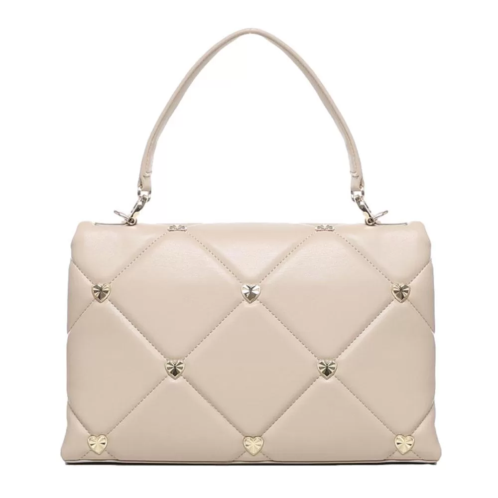 Borsa Donna a Spalla LOVE MOSCHINO linea Jewel Hearts color Crema