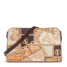 Borsa Donna a Tracolla 1A Classe Alviero Martini linea Geo Gold Chain colore Testa di Moro GV91