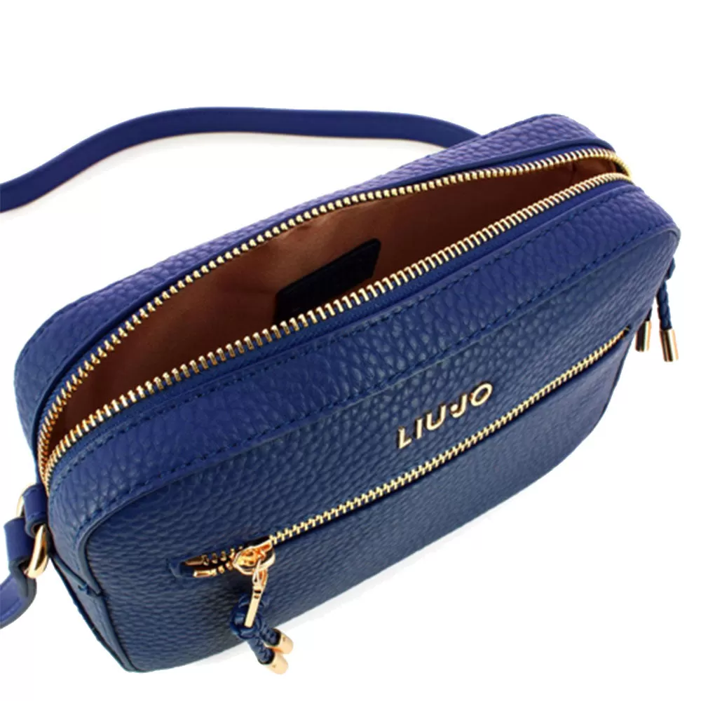 Borsa Donna a Tracolla LIU JO Better Ecosostenibile Effetto Bottalato Galactic Blue AF3164