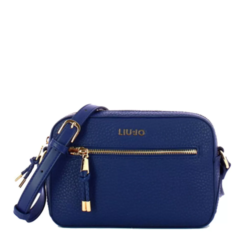 Borsa Donna a Tracolla LIU JO Better Ecosostenibile Effetto Bottalato Galactic Blue AF3164