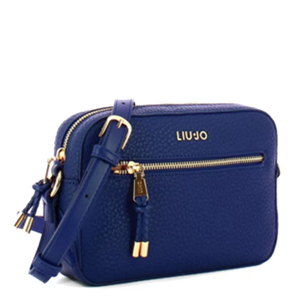 Borsa Donna a Tracolla LIU JO Better Ecosostenibile Effetto Bottalato Galactic Blue AF3164