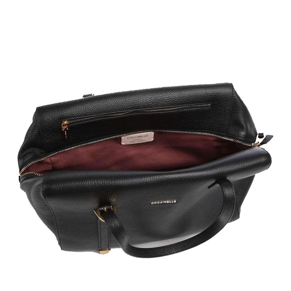 Borsa Donna Bauletto a Mano COCCINELLE in Pelle Nera Linea Gleen