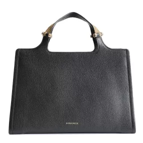 Borsa Donna Bauletto BORBONESE linea Livre Medium in Pelle Nera