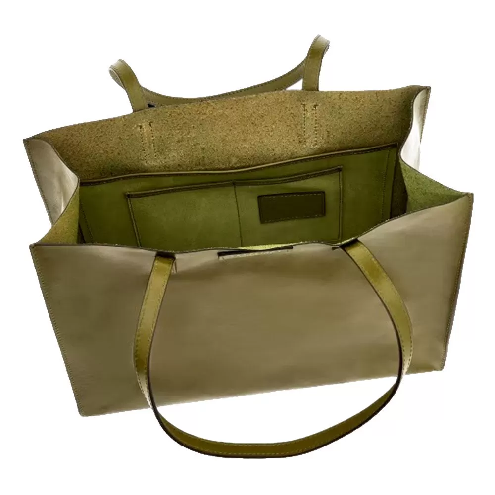 Borsa Donna Shopper THE BRIDGE Linea Mirra in Pelle Verde Fico