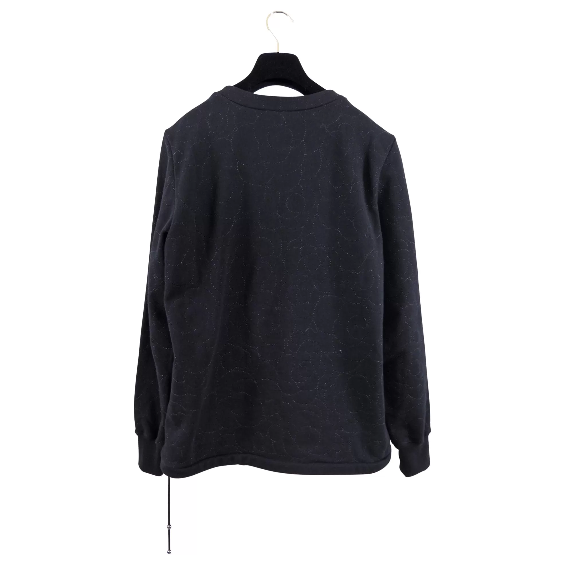 Chanel 18B Black Camelia Top Stitch Pullover Sweatshirt - FR40 / M