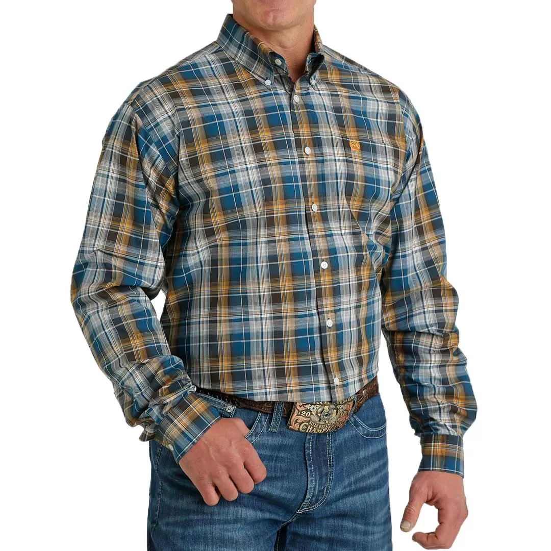 Cinch Men's Plaid Print Button-Down Shirt