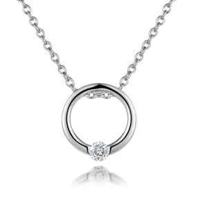 Circle Sterling Silver Pendant Necklace