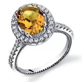 Citrine Oval Cut Sterling Silver Ring Size 5