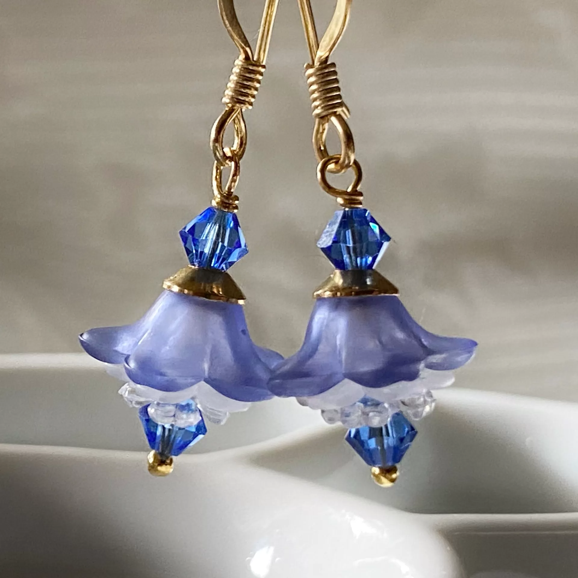 Clearance Blue Flower blossom earrings